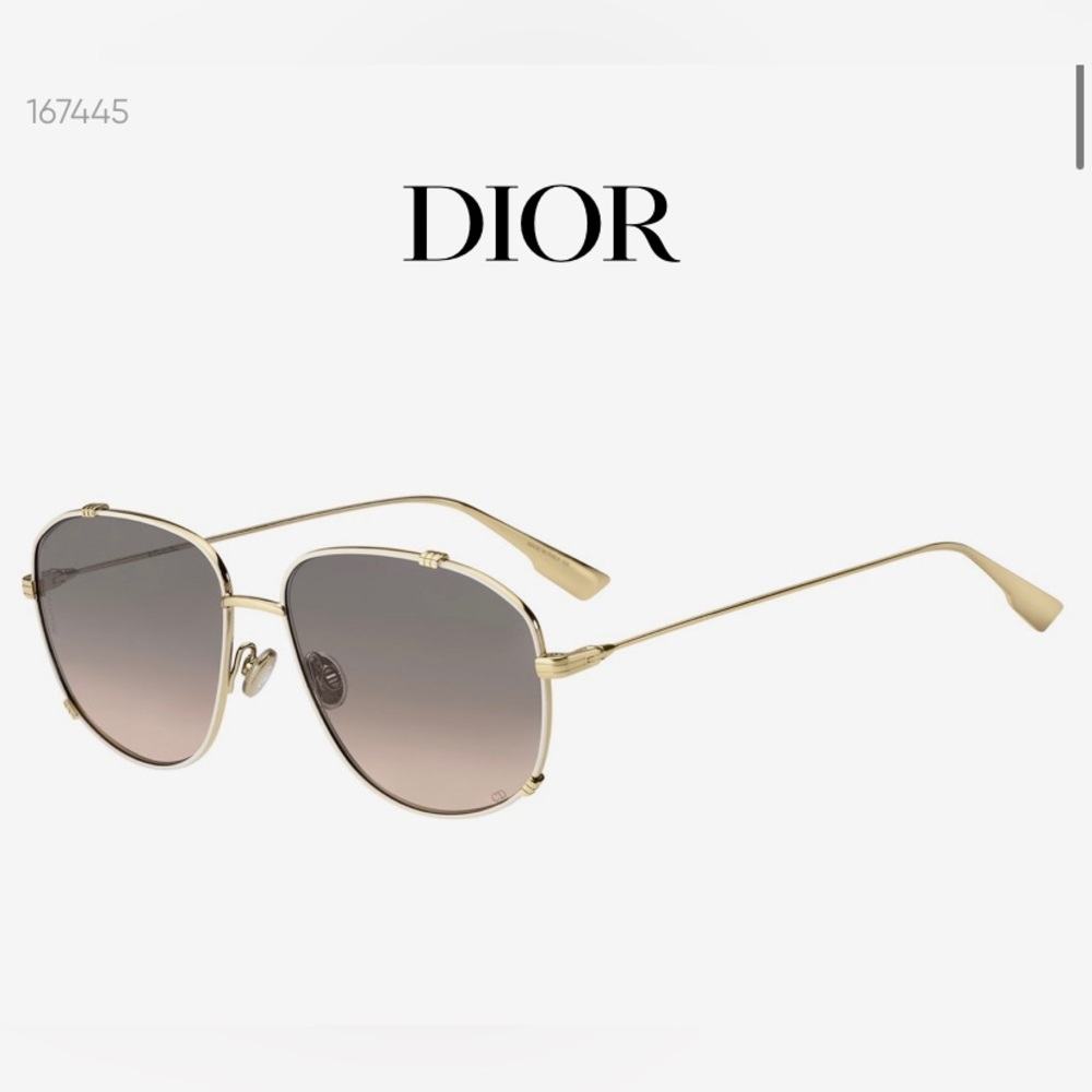 Dior Monsieur rose Gold and Gray square metal Sunglasses